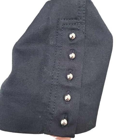 White House Black Market Black Stretch Knit Side‎ Zip Ankle Button Dress Pants 0 - Picture 2 of 8